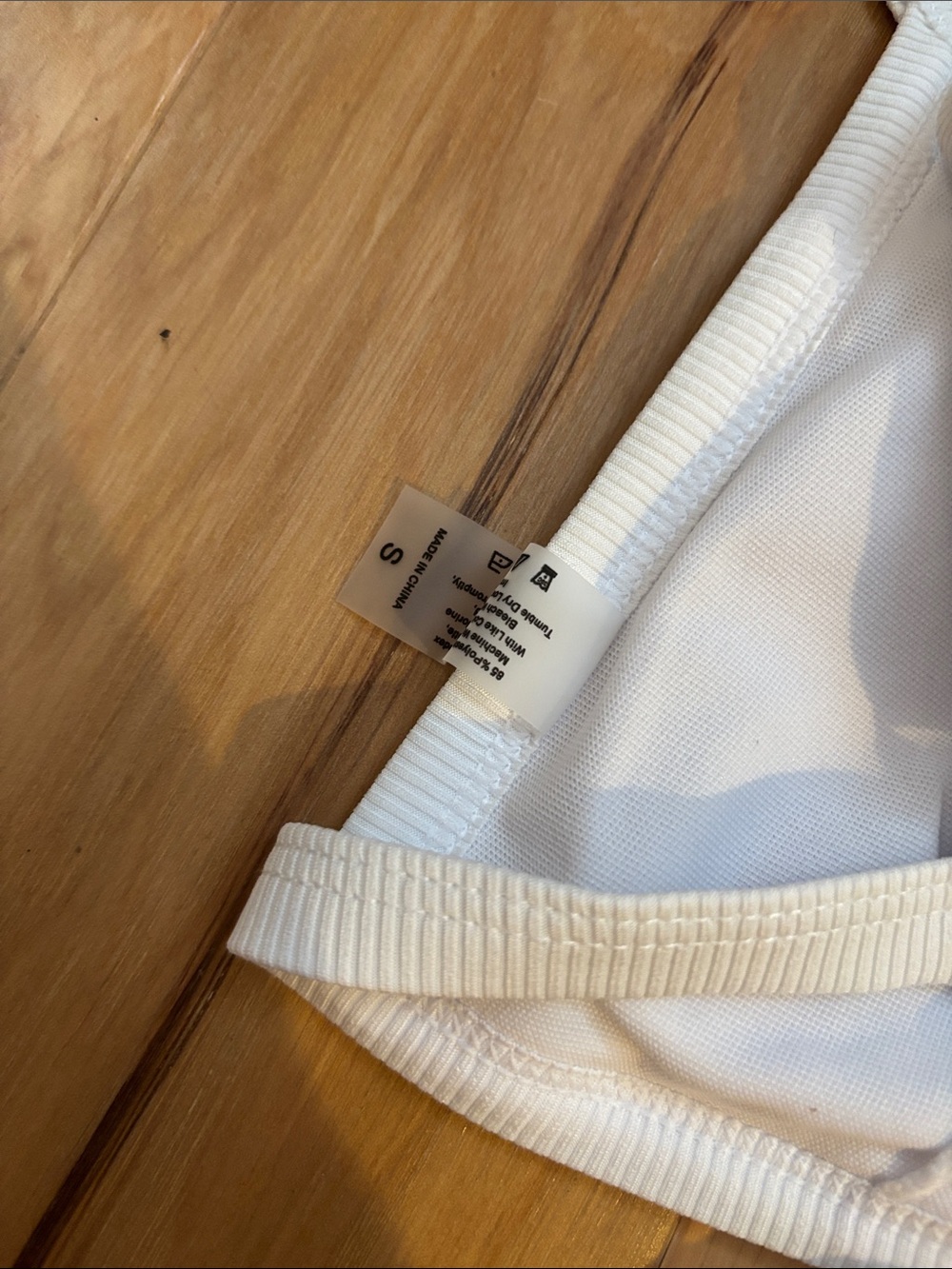 Women’s White Ribbed Triangle Bikini - Picture 4 of 5